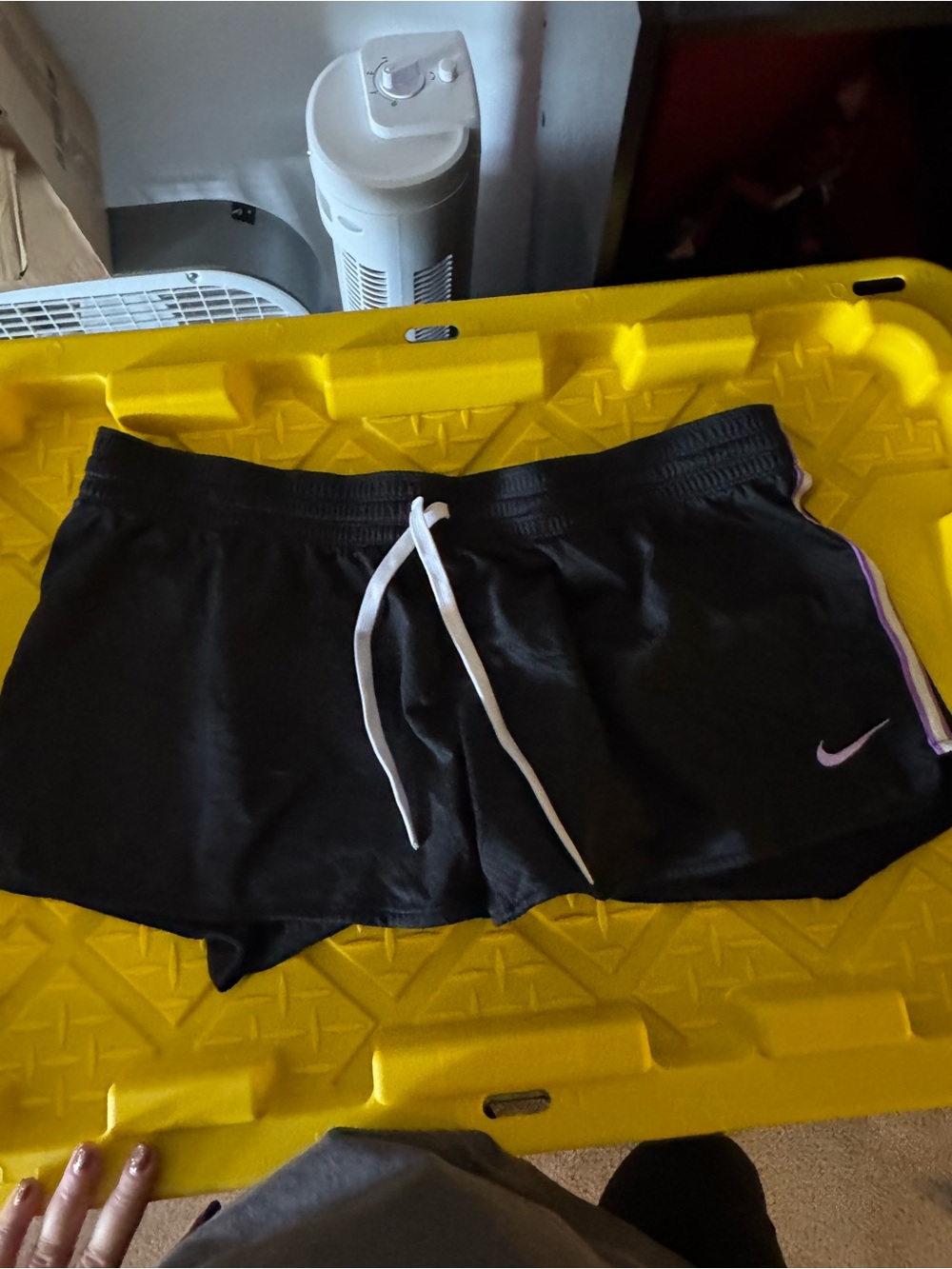Nike Black Women's Athletic Shorts with Lavender Trim